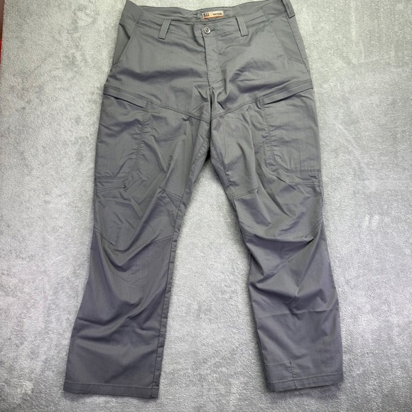 5.11 Tactical Men's Pants Gray Size 40x32 Cargo Pockets Zip Fly Work Casual - Picture 3 of 9